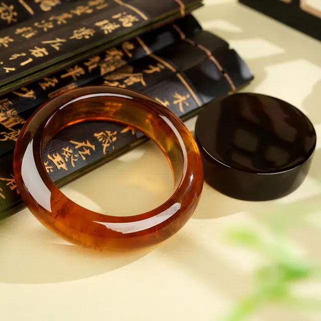 小刘珠宝 【孤品名贵玉石正圈】传承级别 蜡质浓郁 配证书过质检 #好运 蜜蜡 手镯 男女同款情侣款