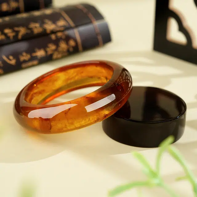 小刘珠宝 【孤品名贵玉石正圈】传承级别 蜡质浓郁 配证书过质检 #好运 蜜蜡 手镯 男女同款情侣款