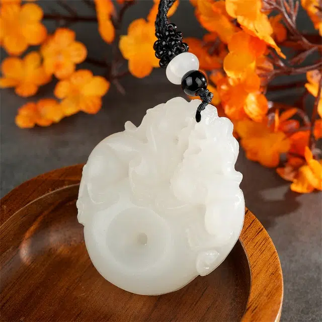 小刘珠宝 【福佑来财】双瑞兽貔貅 新中式多财多福转 运纳福平安喜乐#好运天然 东陵玉 吊坠 男女同款情侣款