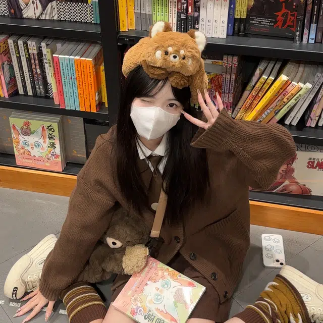 壹号梦工厂 古力古力 小熊猫趴趴帽子 可爱百搭 玩偶周边