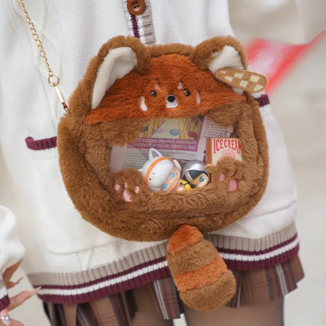壹号梦工厂 古力古力 小熊猫痛包 娃包 日常可爱百搭斜挎包 玩偶周边