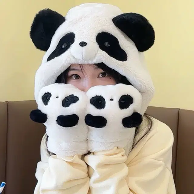 壹号梦工厂 古力古力 熊猫抱竹手套 可爱卡通 玩偶周边