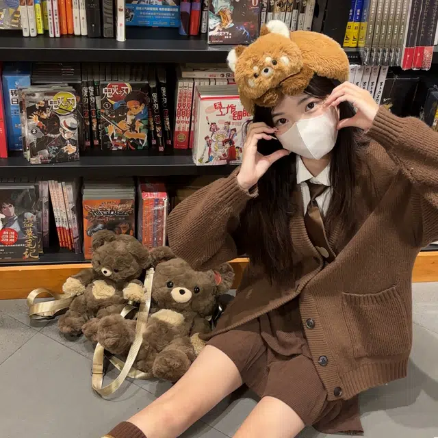 壹号梦工厂 古力古力 小熊猫趴趴帽子 可爱百搭 玩偶周边