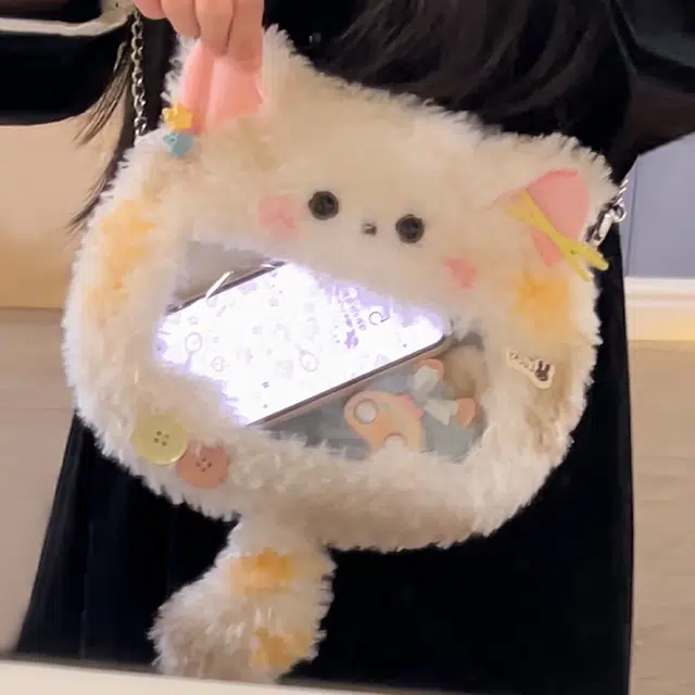 壹号梦工厂 古力古力 三花赛博小猫痛包 日常可爱百搭斜挎包 玩偶周边