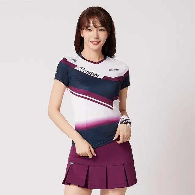 可莱安 韩国进口女上衣透气速干运动服短袖羽毛球服 女款