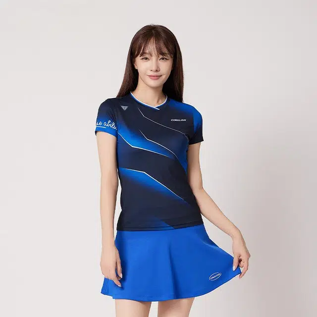 可莱安 进口透气速干运动服短袖羽毛球服 女款