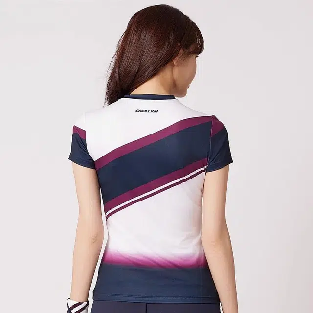 可莱安 韩国进口女上衣透气速干运动服短袖羽毛球服 女款