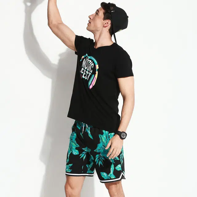 Gailang Leaf Print Shorts