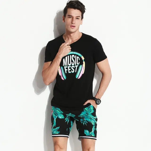 Gailang Leaf Print Shorts