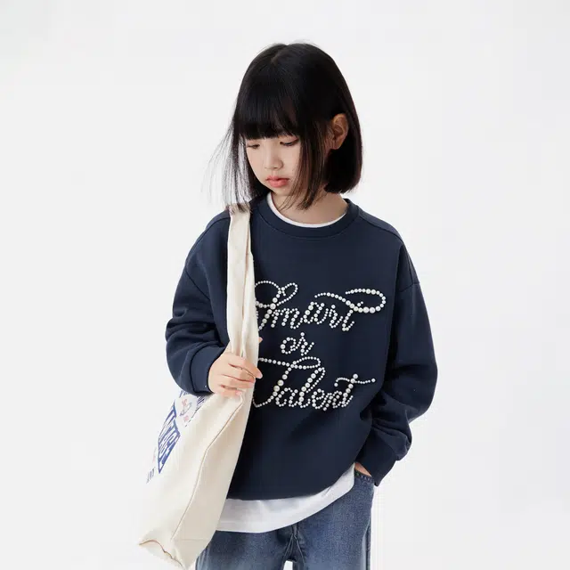 左西卫衣 复古时尚圆领耐磨套头长袖 儿童款