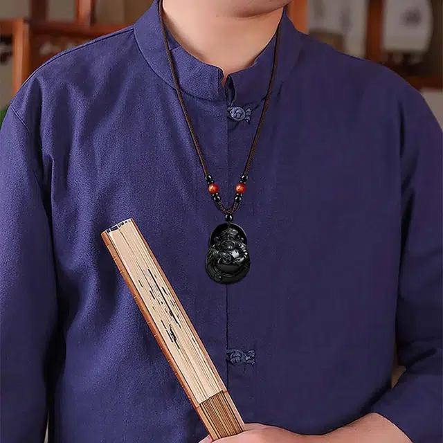 宝臻荟 新中式国风大气 财神 糯种 翡翠吊坠 男女同款情侣款