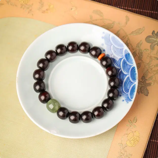 宝臻荟 新中式 纳福转运珠 古风文玩佛念珠 复古时尚 气质 高级感 木作 手串 男女同款情侣款 紫檀属