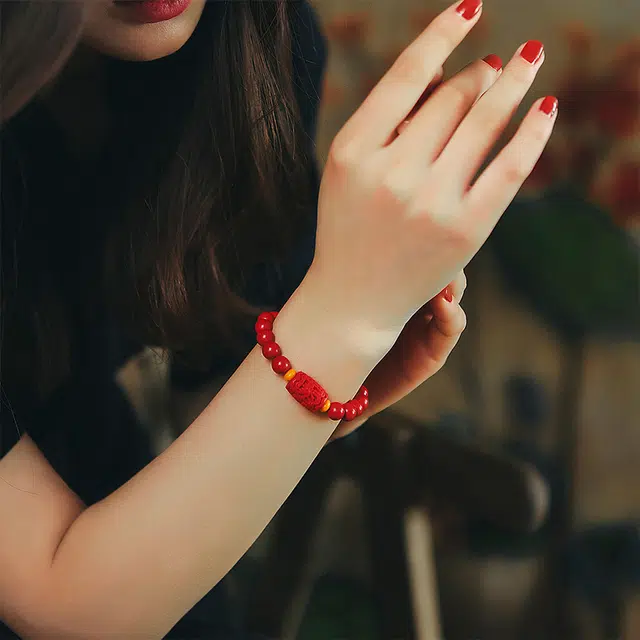 凤凰涅磐 国潮红砂 新中式桶珠转运珠手饰 纳财招福 朱砂 手串 女款 礼 物 礼盒