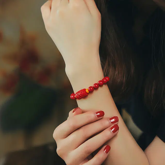 凤凰涅磐 国潮红砂 新中式桶珠转运珠手饰 纳财招福 朱砂 手串 女款 礼 物 礼盒
