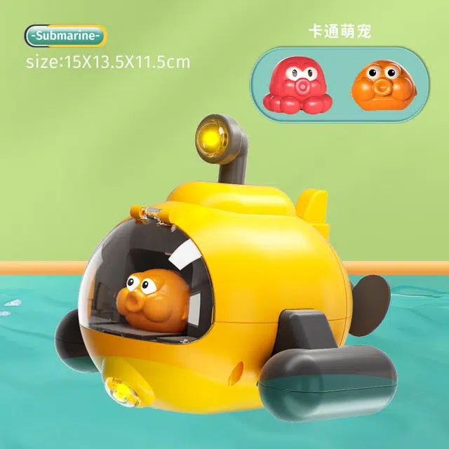 简普森 弹射潜水艇 游泳玩水 发光发条 玩具