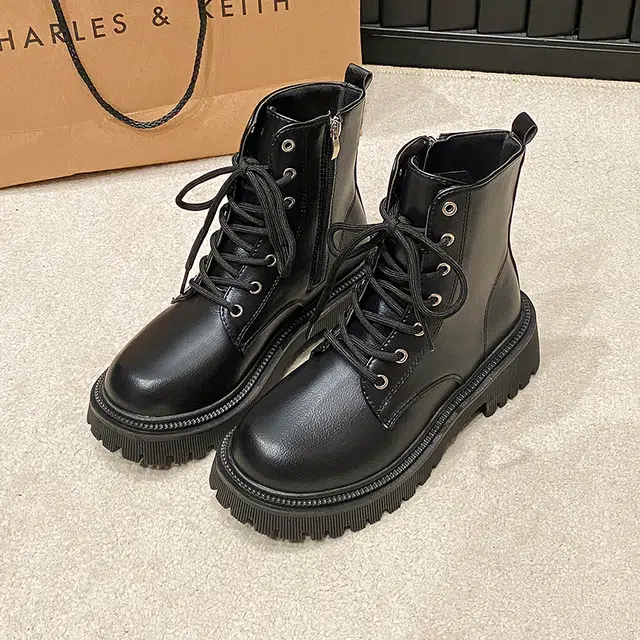 夏季复古英伦风小个子机车 短筒 马丁靴 女款