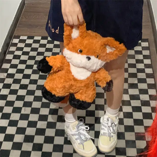 万童乐 可爱大尾巴狐狸抱枕 玩偶 毛绒公仔