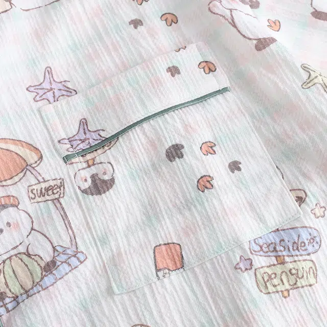 俏霓桐 薄款可爱卡通甜美休闲少女风透气舒适家居服可外穿夏季睡衣套装 女款