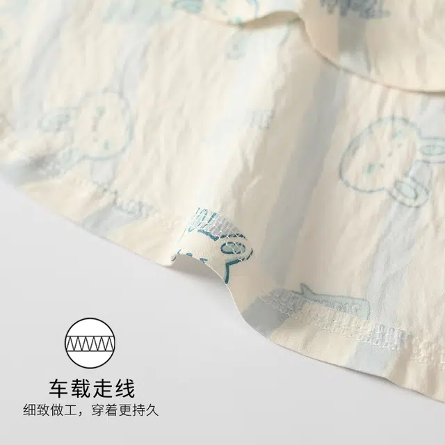 俏霓桐 简约甜美可爱小兔子休闲舒适三件套家居服可外穿睡衣套装 女款 图片色