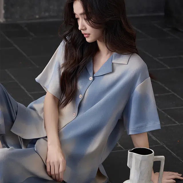 俏霓桐 凉感轻奢带胸垫薄款可外穿家居服睡衣套装 女款