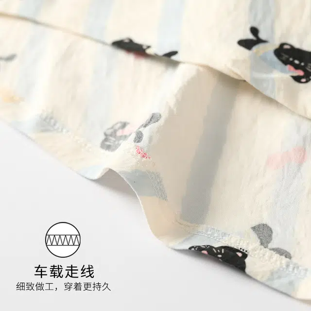 俏霓桐 卡通小狗甜美可爱简约休闲舒适三件套家居服可外穿睡衣套装 女款 图片色