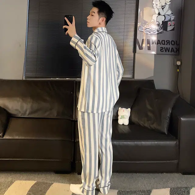 俏霓桐 大码简约耐看卡通家居服可外穿睡衣套装 男款 图片色