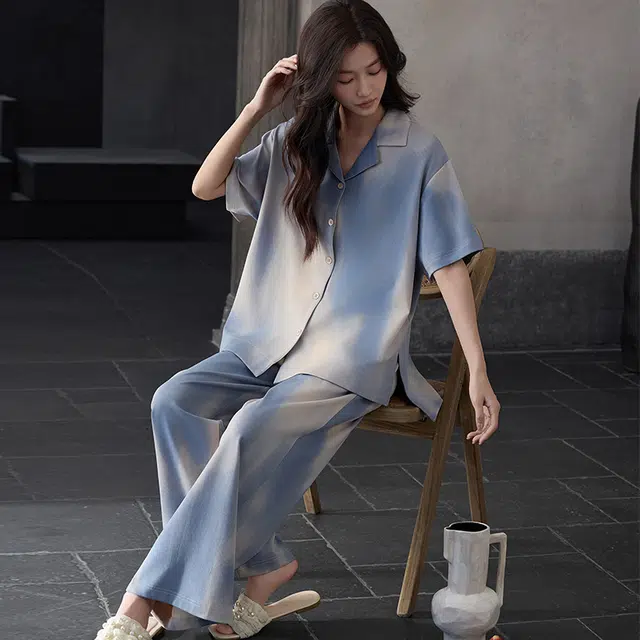 俏霓桐 凉感轻奢带胸垫薄款可外穿家居服睡衣套装 女款