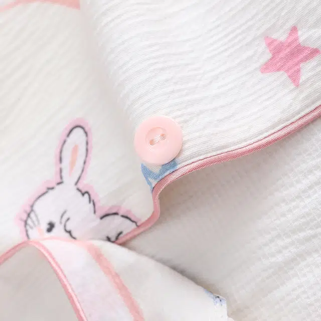 俏霓桐 薄款甜美可爱卡通少女风简约休闲透气舒适家居服可外穿夏季睡衣套装 女款