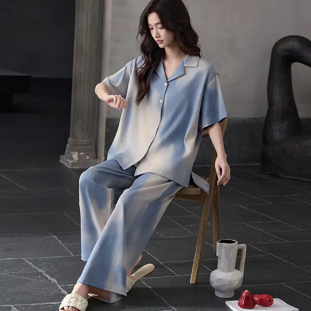 俏霓桐 凉感轻奢带胸垫薄款可外穿家居服睡衣套装 女款