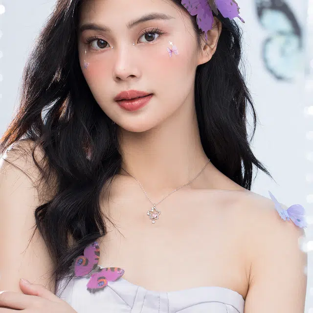 珂里 甜美多巴胺心语星愿简约小众百搭星星爱心吊坠轻奢闪耀锁骨颈链 合金 项链 女款