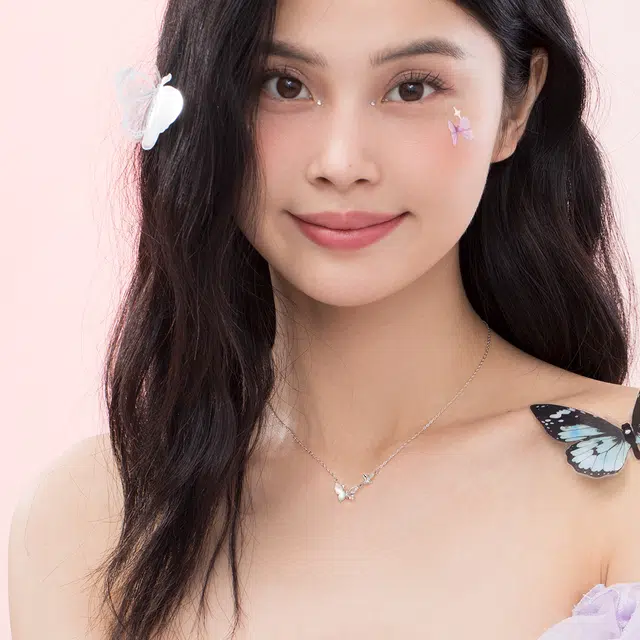 珂里 轻奢气质蝴蝶锁骨链百搭甜美小众设计高级感优雅精致 合金 项链 女款