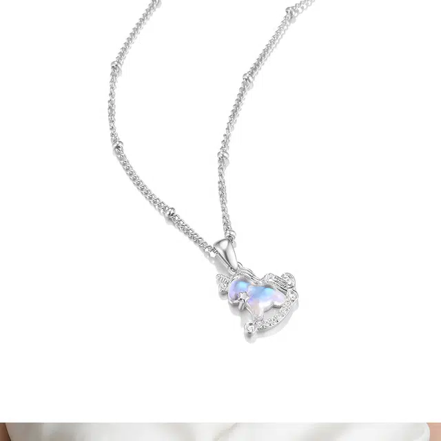 珂里 可爱小清新独角兽小众简约轻奢高级感百搭气质精致锁骨链颈链 琉璃 项链 女款