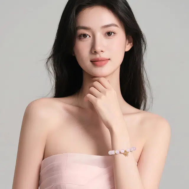 珂里 新中式国潮清冷白月光甜美轻奢高级感 转运珠 在逃公主蝴蝶 招桃花姻缘 好运合成/人造 粉水晶 手串 女款