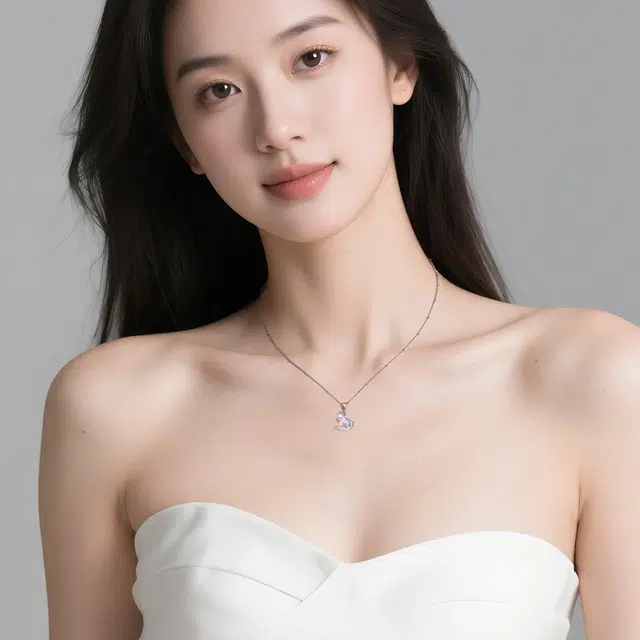 珂里 可爱小清新独角兽小众简约轻奢高级感百搭气质精致锁骨链颈链 琉璃 项链 女款