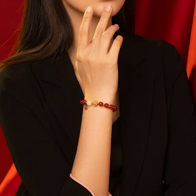 七可 红运连连转运  国风国潮轻奢经典祥云转运 玛瑙 玉石手串 女款