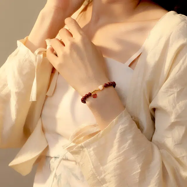 七可 诸事顺利 吉祥如意时来运转新中式国风手饰 朱砂 手串 女款
