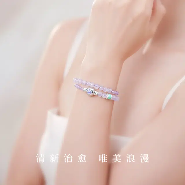 【学业进步】 七可 薰衣草 九紫离火紫气东来水逆退散时来运转 日常小众通勤双层叠戴  #好运天然 紫水晶 手串 男女同款情侣款