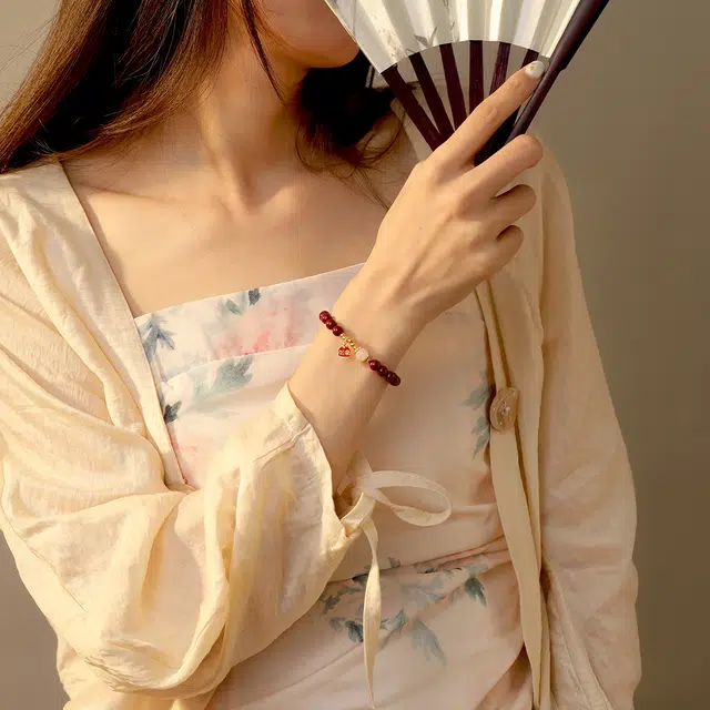 七可 诸事顺利 吉祥如意时来运转新中式国风手饰 朱砂 手串 女款