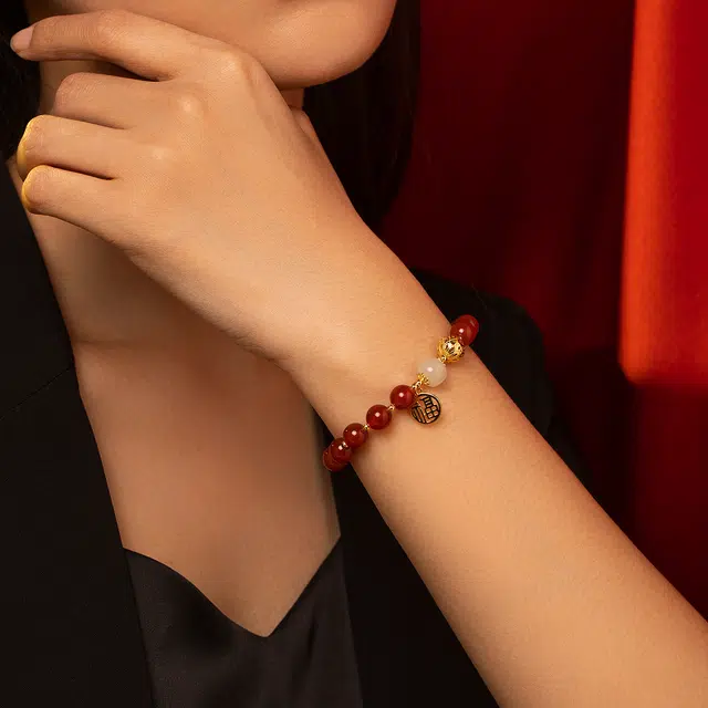 七可 红运连连转运  国风国潮轻奢经典祥云转运 玛瑙 玉石手串 女款