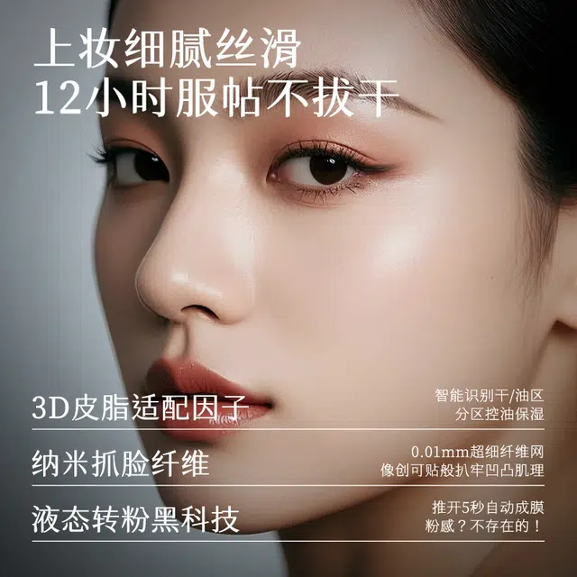 初夏堂 贴肤锁妆粉底液 自然无瑕奶油肌不卡粉