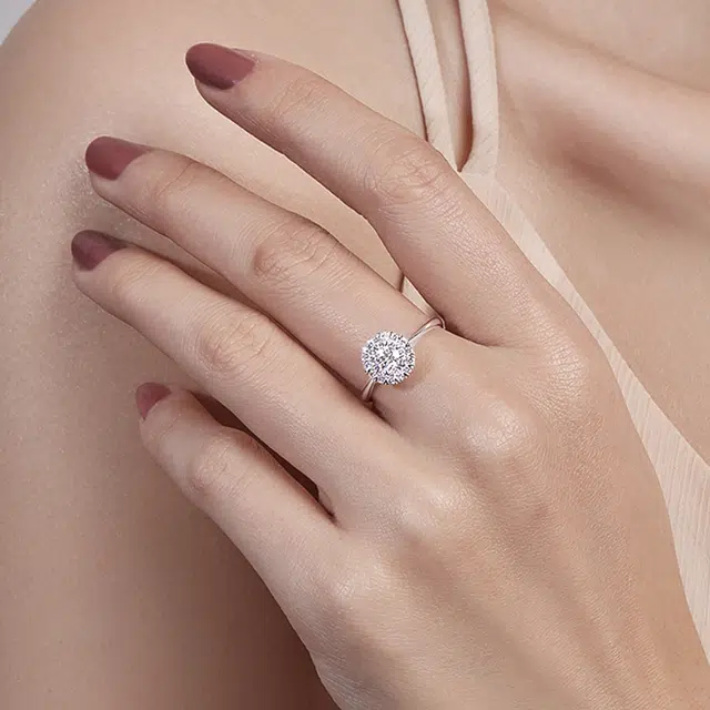 喜钻 心花怒放 小众设计感璀璨克拉效果 求婚订婚 钻石戒指 女款