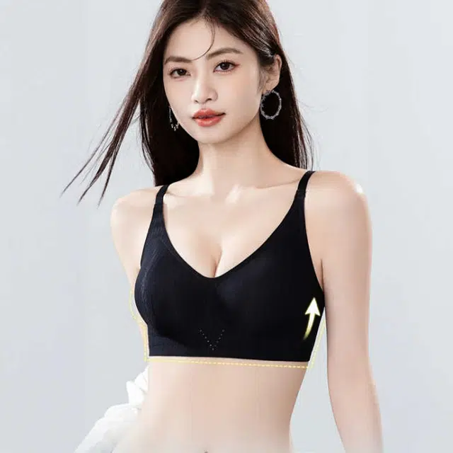 都市丽人 内衣超薄冰丝凉感细肩带小胸聚拢无痕夏季大胸显小聚拢文胸 女款