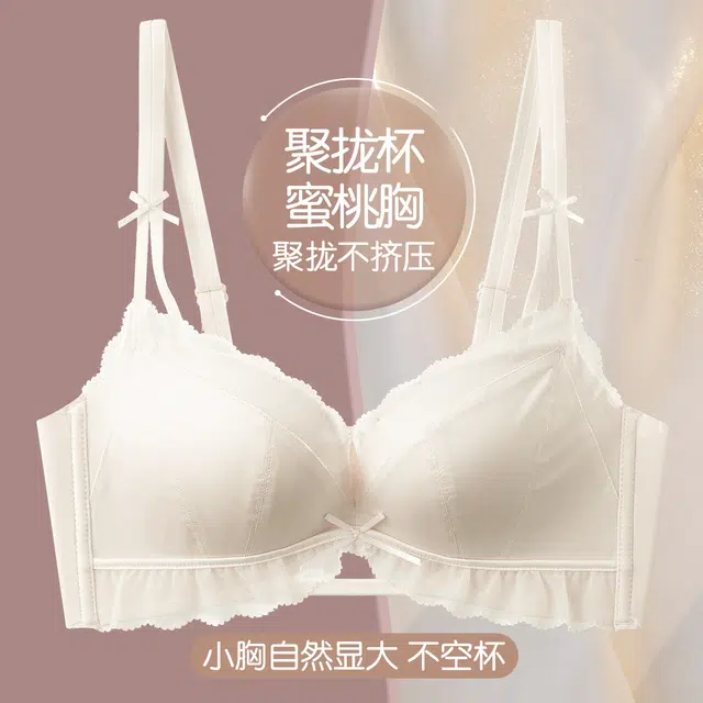 都市丽人 蕾丝花边小胸聚拢性感风甜美可爱风小清新休闲文胸 女款