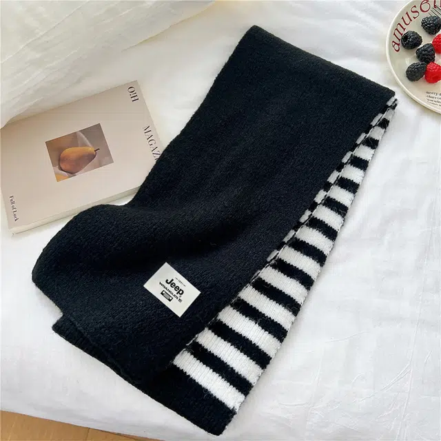 Jeep Striped Colorblock Knit Scarf