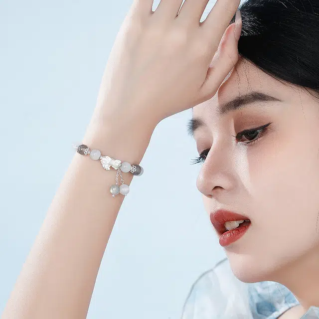 老凤祥 财运貔貅手链新中式国潮设计 转运珠 猫眼石 串珠链 女款