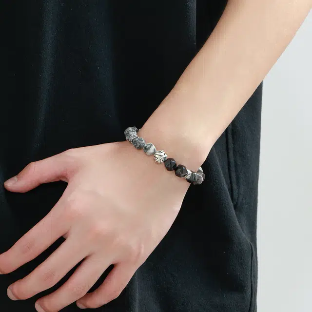 老凤祥 事叶有成 国潮新中式复古风转运珠轻奢小众简约百搭#好运 地图石 玉石手链 男女同款情侣款