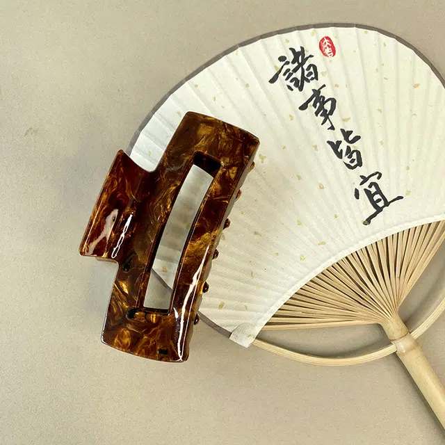 秦福炫 晕染国风抓夹女新中式后脑勺盘发 夹发量多鲨鱼夹旗袍汉服头饰发饰 发夹 女款
