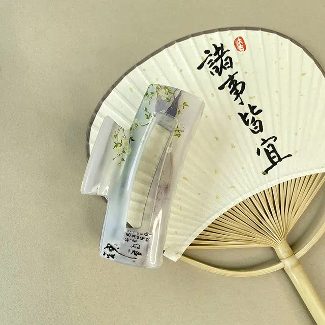 秦福炫 晕染国风抓夹女新中式后脑勺盘发 夹发量多鲨鱼夹旗袍汉服头饰发饰 发夹 女款