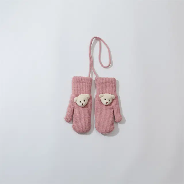 雅鹿 甜美柔软加绒加厚小熊毛毛衣呢大衣 儿童款