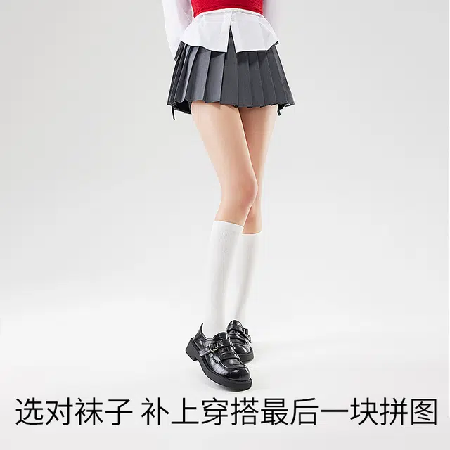 副歌 压力运动小腿袜显瘦防滑乐福鞋百搭吸汗透气中筒袜 女款 组合礼盒装